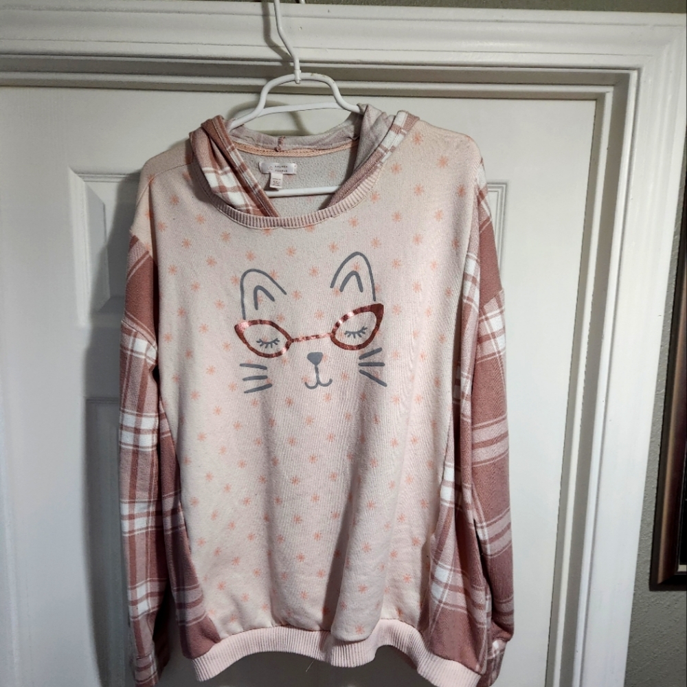 Upcycled flannel hoodie